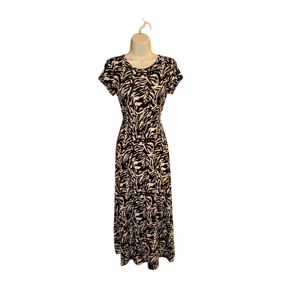 Joe Fresh animal print midi jersey dress size XS